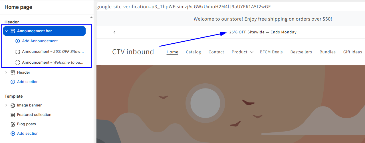 Add discount off to announcement bars